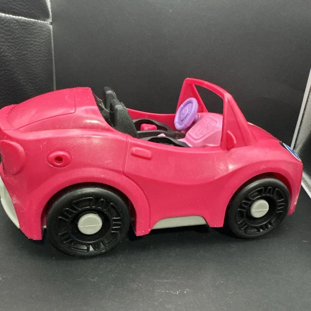 Fisher Price Little People Barbie Pink Convertible Cruiser Car Music & Sounds